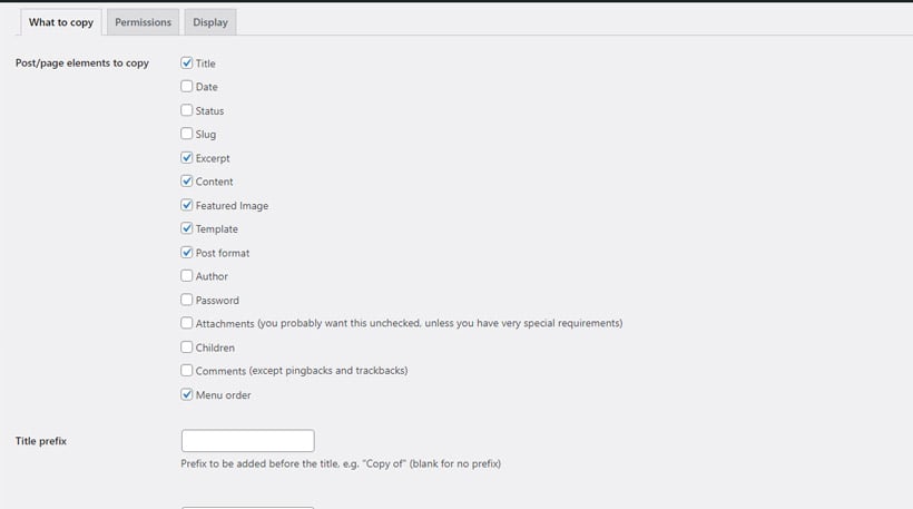 Configuration Page