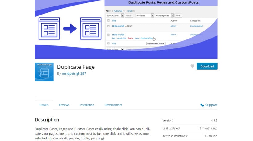 Duplicate Page Plugin