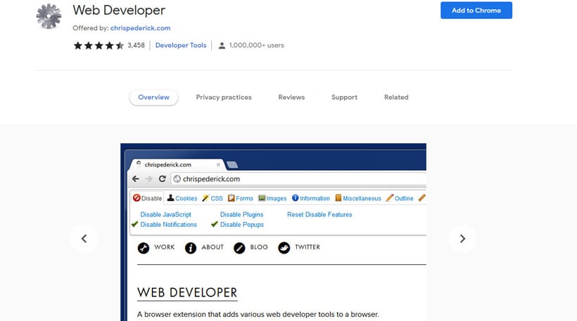web developer tools