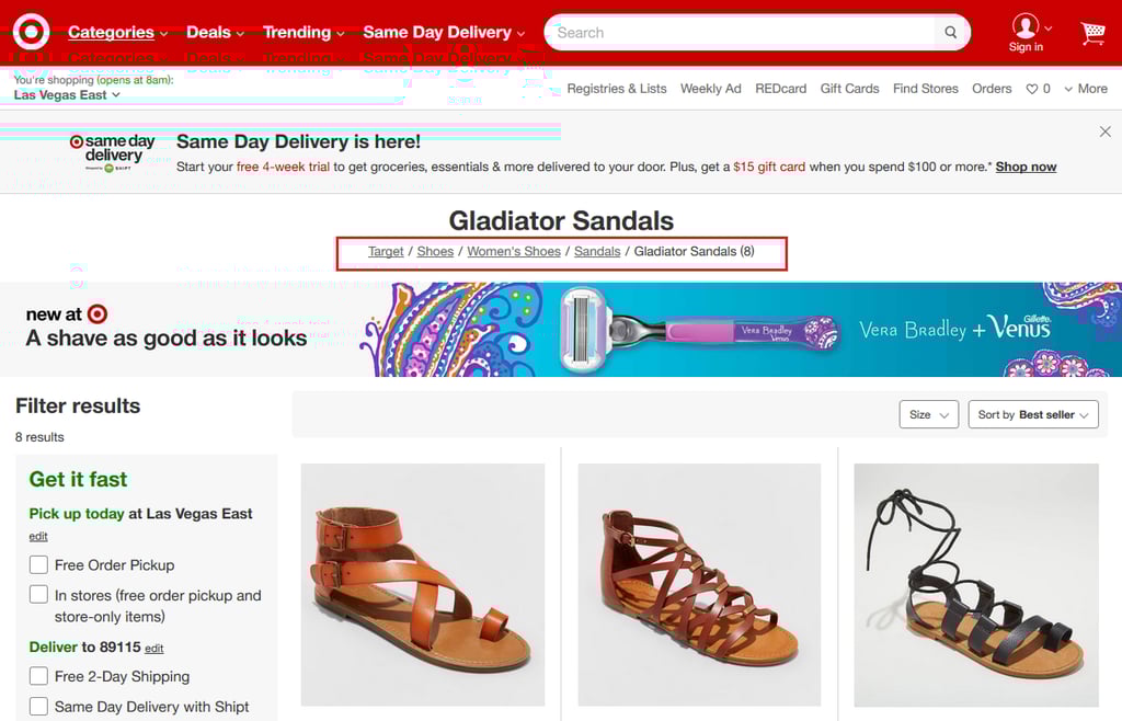 website navigation buttons
