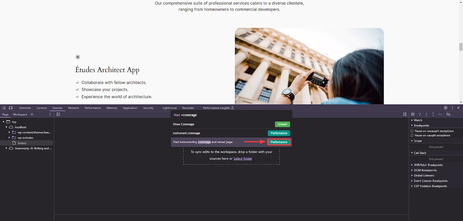 instrumenting coverage in chrome