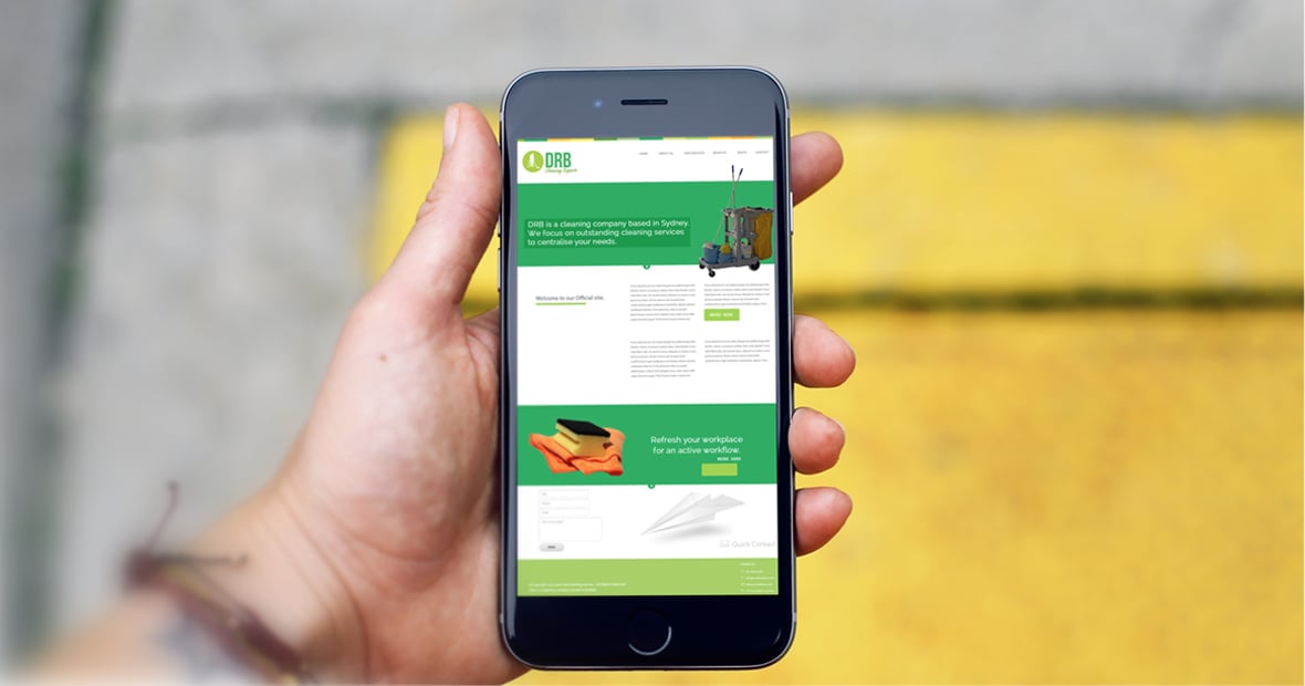drb cleaning company logo website design