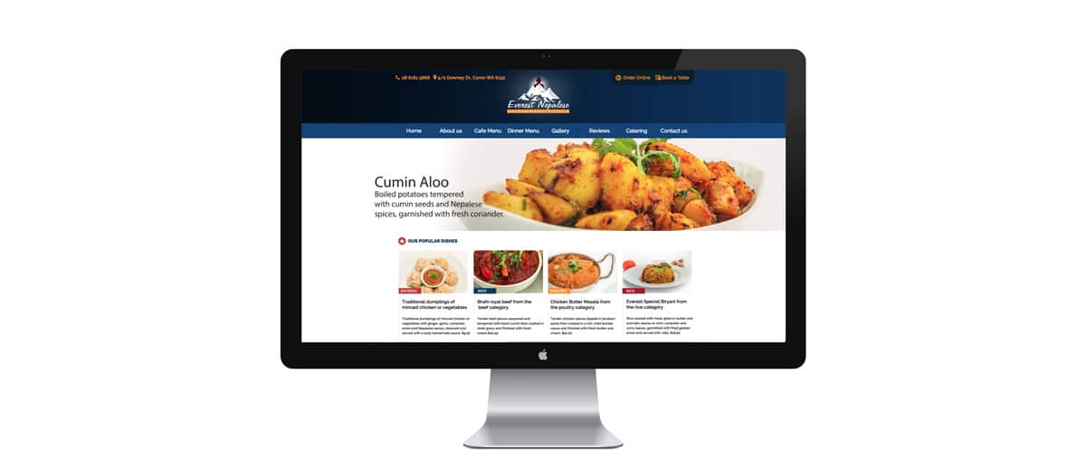 Everest Restaurant Website Design