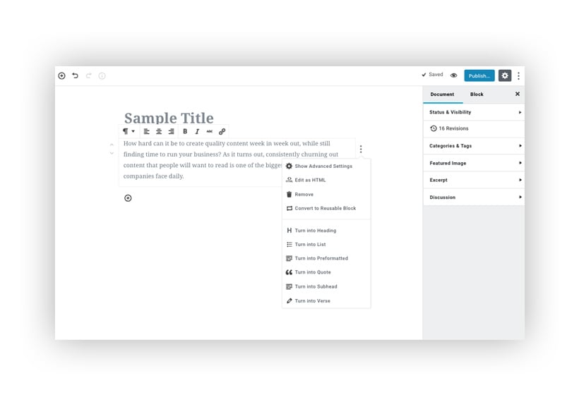 gutenberg wordpress
