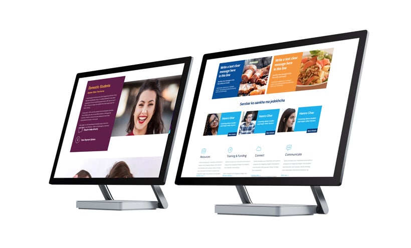 components of a website homepage