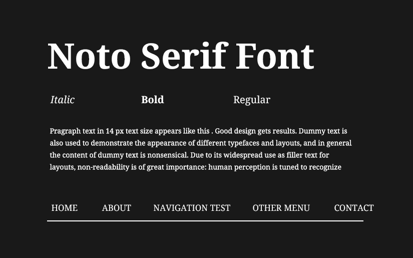 serif web font