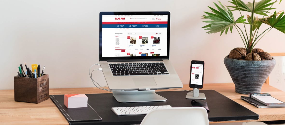 rug shop ecommerce website design sydney