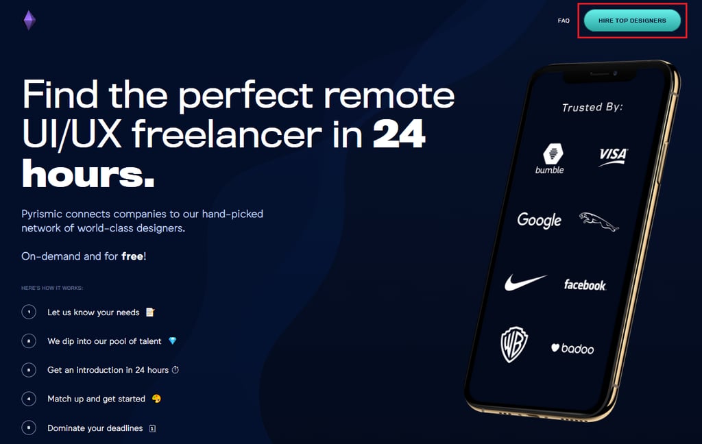 one page website menu