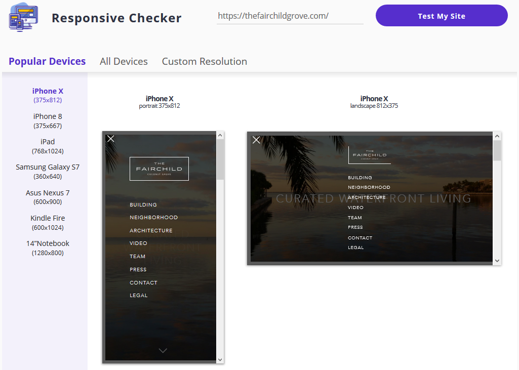 website navigation design check